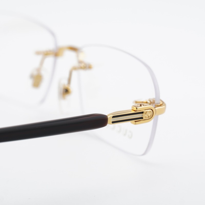 Gucci GG1221O 002 Gold/Brown 56mm Eyeglasses New Authentic gallery