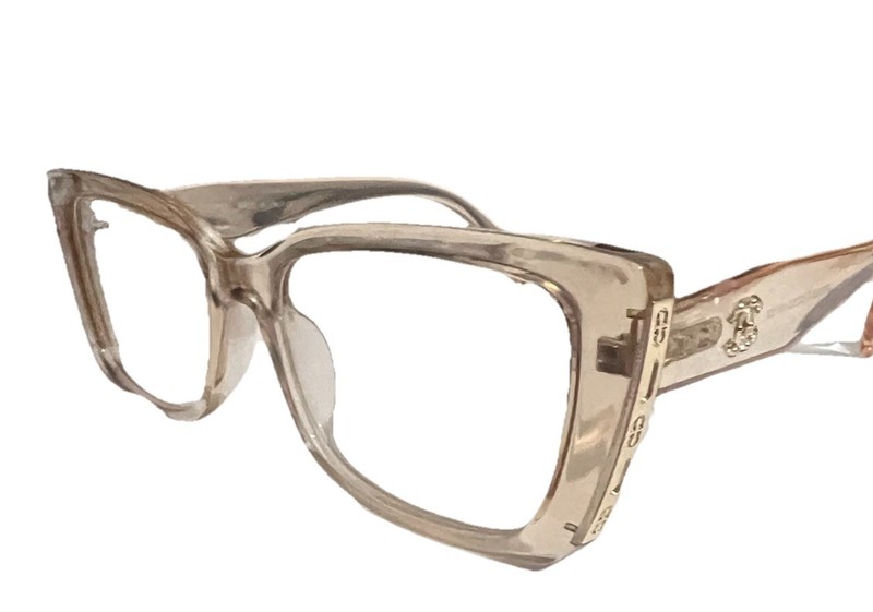 Chanel Eyeglasses Frame,Transparent Light Brown, 52,20,151.Woman.Cat Eye,50% Off