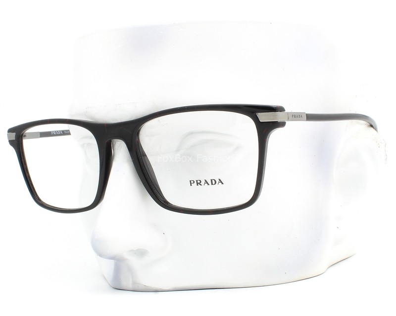 Prada VPR 01W 11F-1O1 Eyeglasses Glasses Polished Black Red Marble 54mm w/case