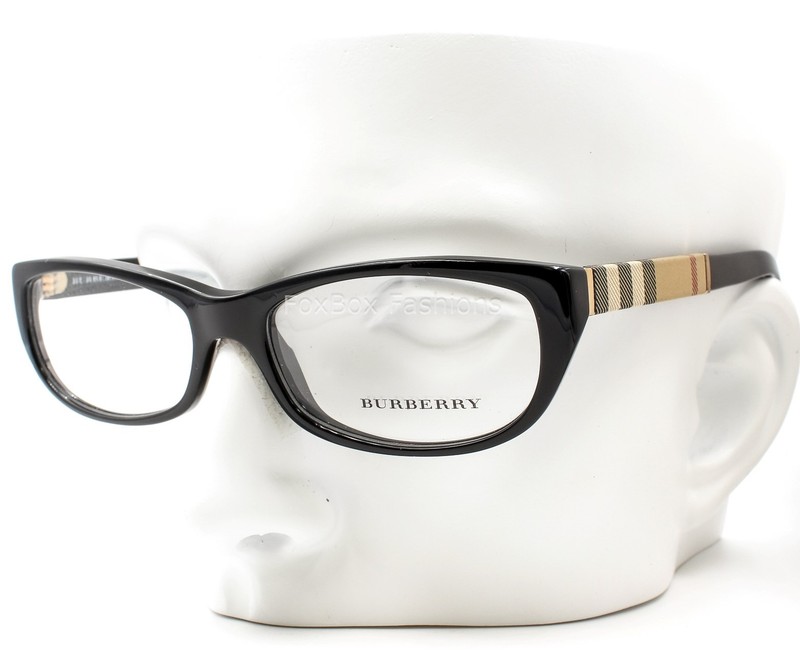 Burberry B 2167 3001 Eyeglasses Glasses Black Signature Plaid 52-16-140 w/case