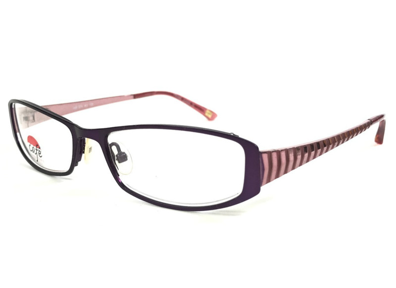 Silver Dollar Eyeglasses Frames Cafe 374 #2 Purple Pink Rectangle 52-17-135
