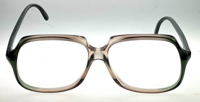 NOS! Vintage Bausch Lomb Pisces Big 1970's Green Fade Eyeglasses 56/14/135 #347 gallery
