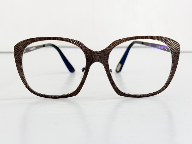 Sophisticated Brass Textured SEE Frames Style 6725 Made in Italy, Excellent Cond