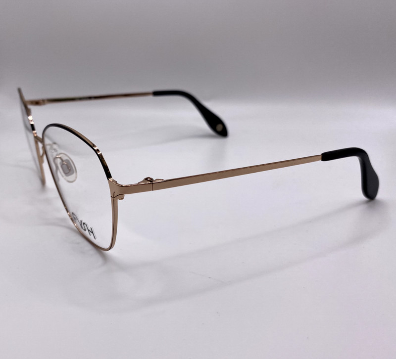 FYSH 3653 S200 Black Gold Round Metal Optical Eyeglasses Frame 54-17-135 RX gallery
