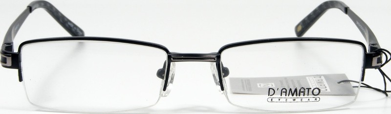 D’AMATO Eyewear DW5124 Black / Gunmetal Metal Eyeglasses Frame 53-18-135 NEW