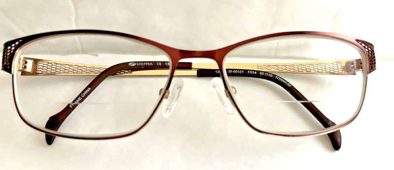 Stepper Eyeglass Frames Only SI-50121-F014 Unisex Brown Gold Titanium 52-15-130
