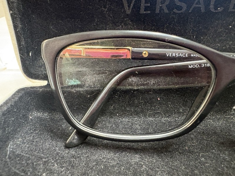 VERSACE MOD.3186 GB1 Italy Black/Gold Polish 54-16-140 Eyeglasses Frame / Case gallery