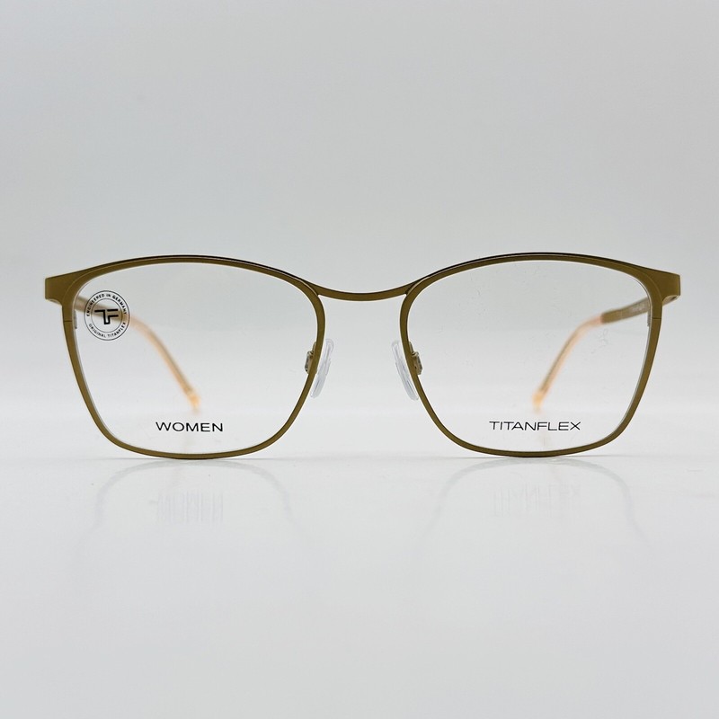 Eyeglasses Women Oval Gold Titan TITANflex Mod. 826022 NEW