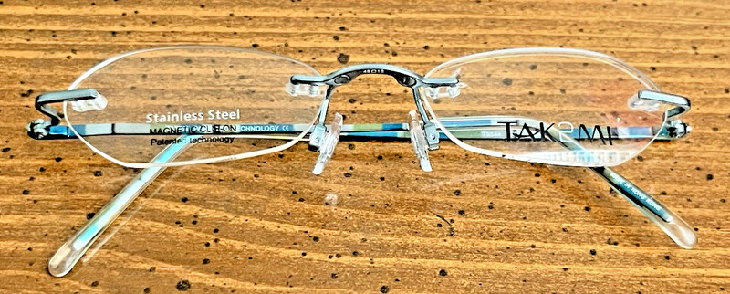 Tak2mi Takumi T9544 Rimless Eyeglasses 49-18 Frame Only Blue Multicolor gallery