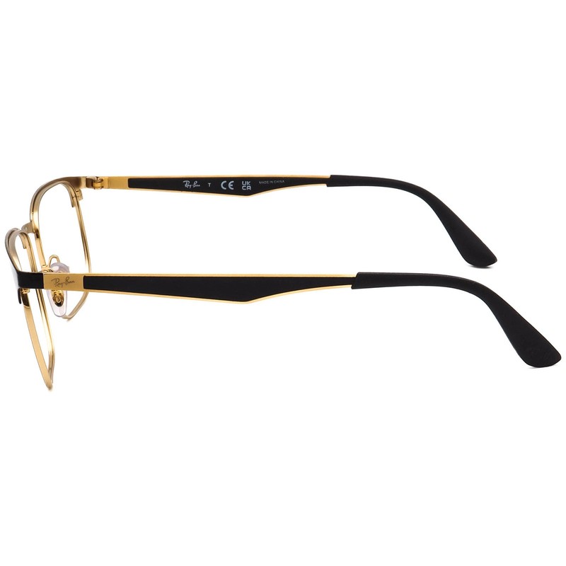 Ray-Ban Eyeglasses RB 6363 2890 Polished Black/Gold Square Metal Frame 54-18 145 gallery