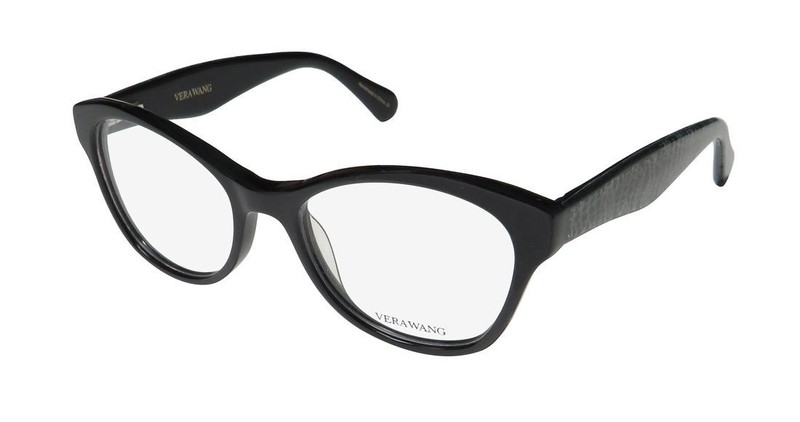 NEW VERA WANG V374 EYEGLASS FRAME CAT EYE 51-17-135 BLACK PLASTIC FULL-RIM