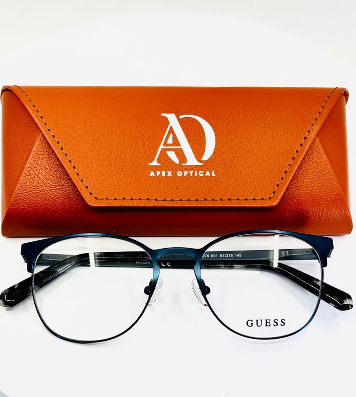 NEW GUESS GU1976 091 Blue Unisex Panto Full Rim Eyeglasses 51-18-145 B:43
