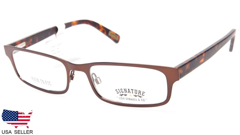 NEW LEVI’S LEVI STRAUSS & Co LS1008 BRN BROWN EYEGLASSES FRAME 52-18-145 B28mm