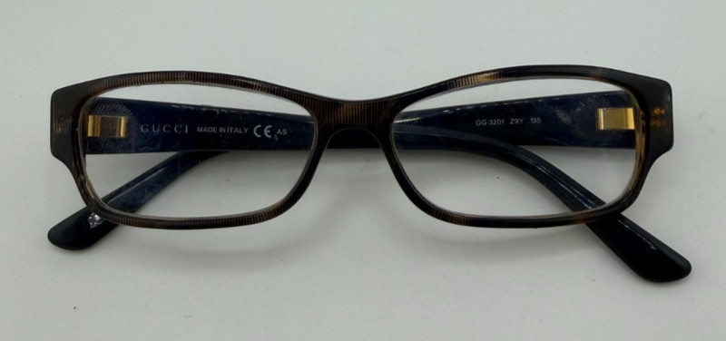GUCCI FRAMES ONLY EYEGLASSES GG3201 Z9Y BLUE LEATHER BROWN TORTOISE 51-14-135 gallery