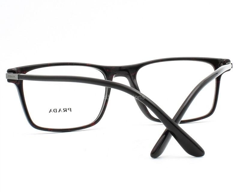 Prada VPR 01W 11F-1O1 Eyeglasses Glasses Polished Black Red Marble 54mm w/case gallery