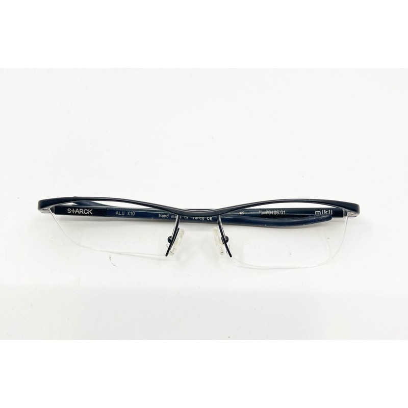 Mikli Alain Mikli Starck P040601 Half Rimless Eyeglasses France Alu X10 Women