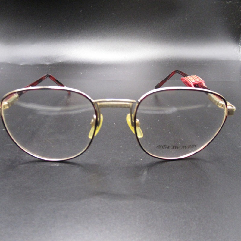 Anthony Martin Grayson 55/20 Gold Red Tortoiseshell Metal Eyeglass Frames