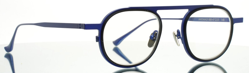 THIERRY LASRY Anomaly 385 Navy Black Mens Round Eyeglasses 47-21-145 B:37 gallery