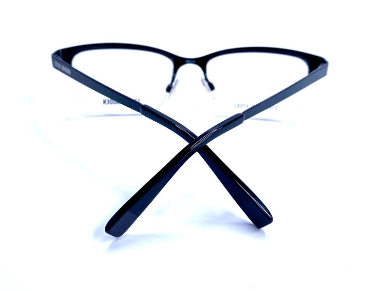 New Steve Madden Black Matte Rectangular Half Rim Glasses 53 18 140 gallery