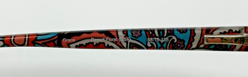 VERA BRADLEY ORIGINAL EYEGLASS GRACE DESERT FLORAL (DSF) BLACK W/ FLORAL 53-15 gallery