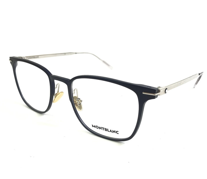 Montblanc Eyeglasses Frames MB0397ON 004 Blue Silver Square Full Rim 52-20-145 gallery