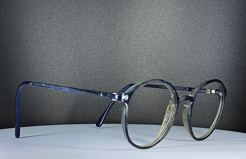 VTG UNBRANDED Blue Tortoise Unisex Classic Round Full Rim Eyeglasses FRAMES ONLY