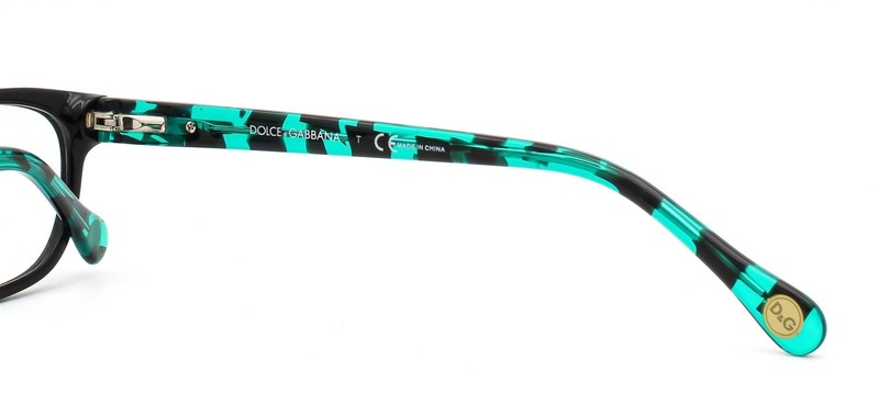 Dolce Gabbana DG 1205 1826 Eyeglasses Glasses Black on Turquoise Pattern No Case gallery