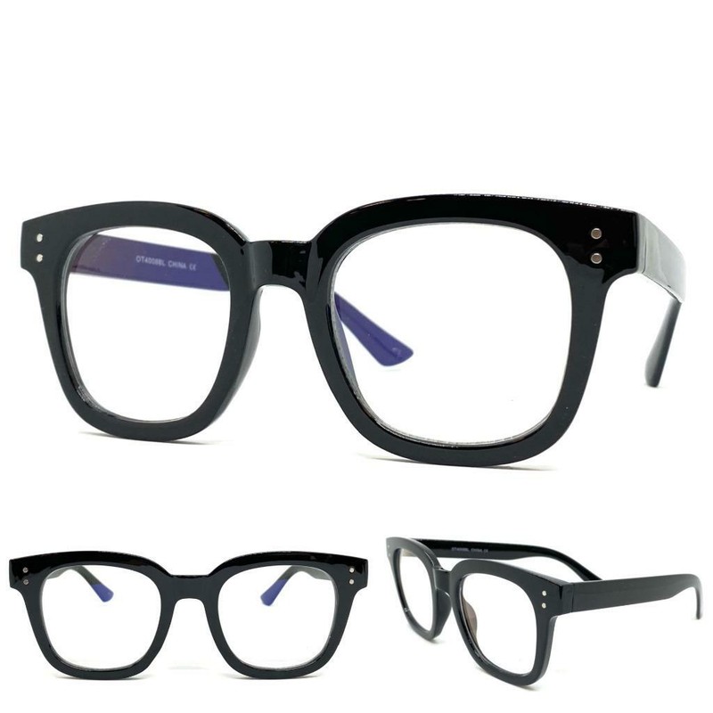Mens Classic 50s Vintage Retro Style Computer Clear Lens EYE GLASSES Black Frame