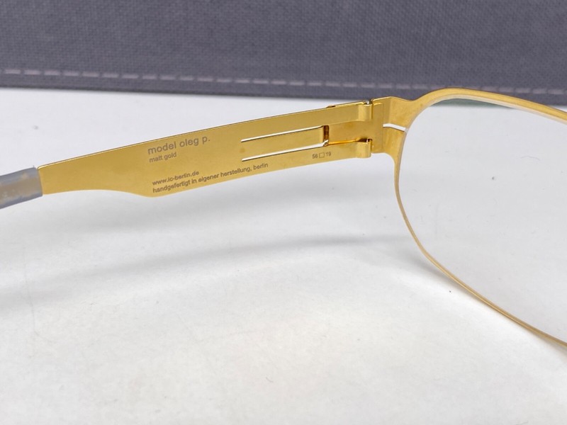 Ic Berlin Eyeglasses Frames Men Gold Matte Square Oleg P. Large Np:499€ gallery
