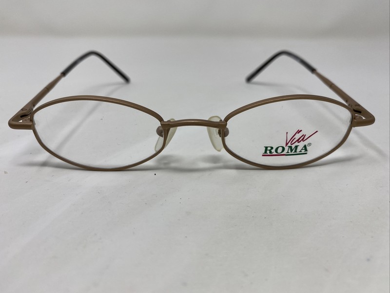 Via Roma VR527 MBR 45-19-140 Matte Brown Full Rim Metal Eyeglasses Frame EZ52
