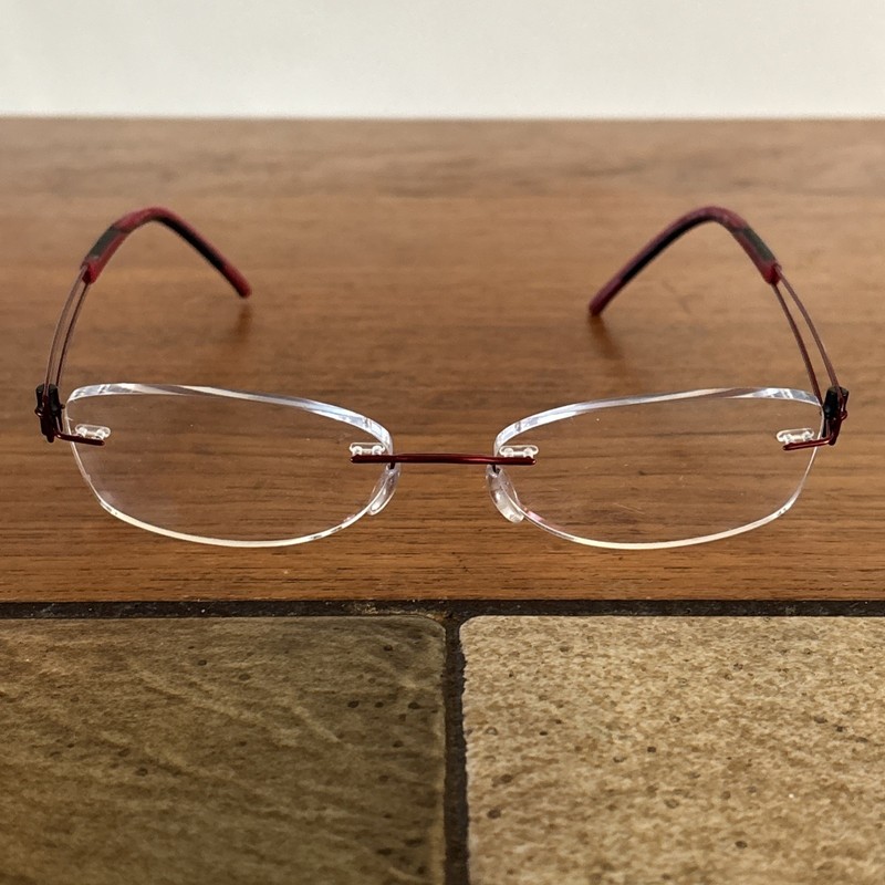Silhouette 7758 40 6056 7759 Red Titanium Eyeglasses Frames 51-19-140 Rimless