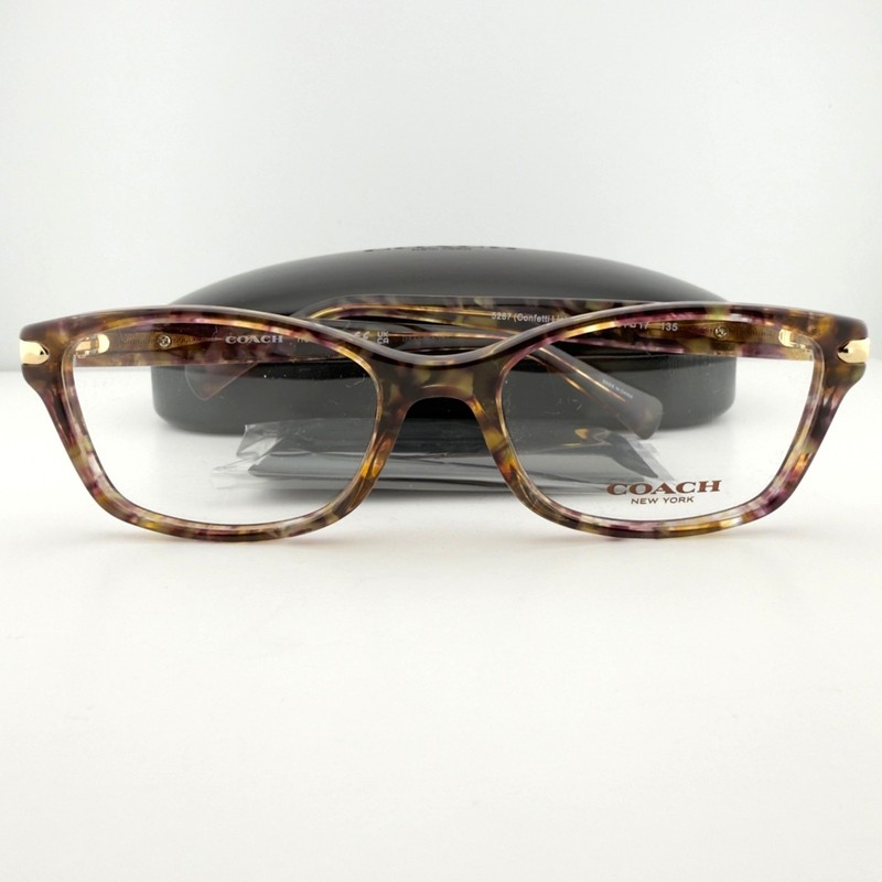 Coach HC6065 5287 Eyeglasses Frames Confetti Light Brown 51-17-135