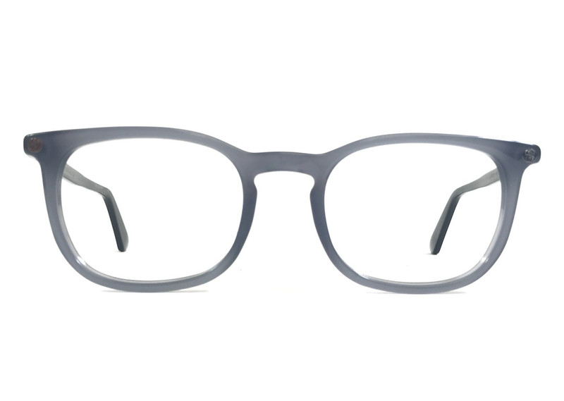 Gucci Eyeglasses Frames GG0122O 005 Slate Blue Silver Square Horn Rim 50-21-145