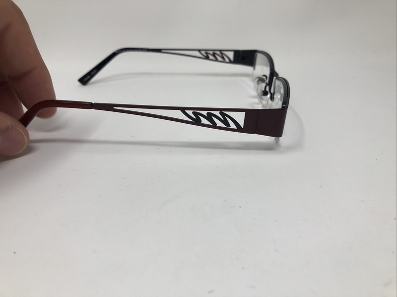 TAKA EYEGLASSES FRAME T2649 50/17/135 BURGUNDY BLACK HALF RIMLESS HALF RIM OP48 gallery