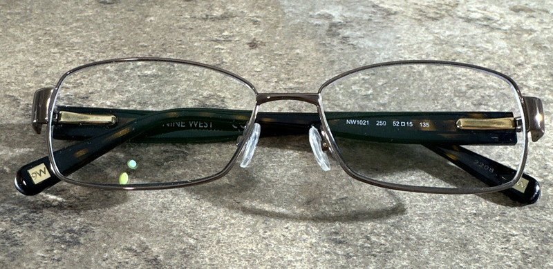 Nine West NW1021 250 Brown Full Rim Metal Flex Eyeglass Frame 52-15-135-33mm G9