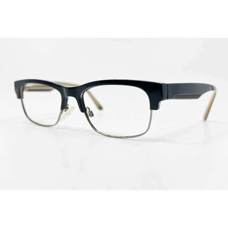 Randy Jackson Eyeglasses Frames Mens Black Tan Browline 1069 55-18-145