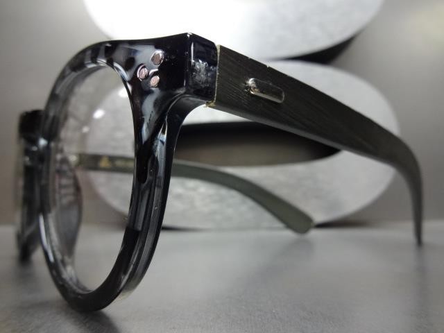 Men's CLASSIC VINTAGE RETRO Style Clear Lens EYE GLASSES Real Wood Wooden Frame gallery