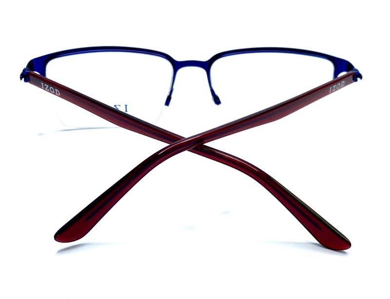 New IZOD Blue Matte Metallic Rectangular Glasses Italy IZ 2109 55 17 140 gallery