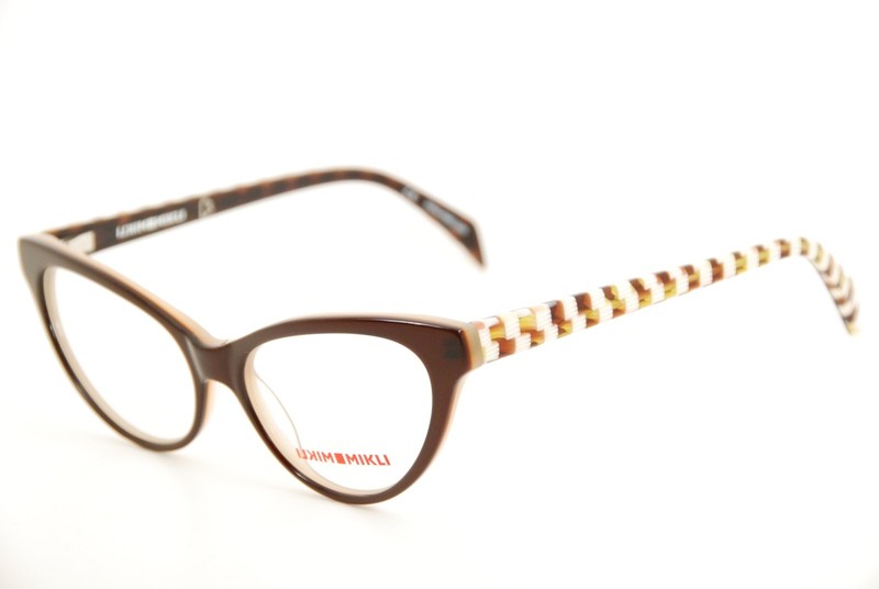 Authentic Alain Mikli Glasses 1233 C028 Brown/White Check 54mm Eyeglasses RX