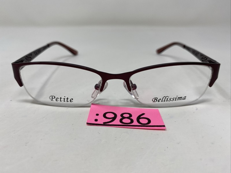 Bellissima BL 1029 3300 49-15-135 Burgundy Half Rim Metal Eyeglasses Frame :986 gallery