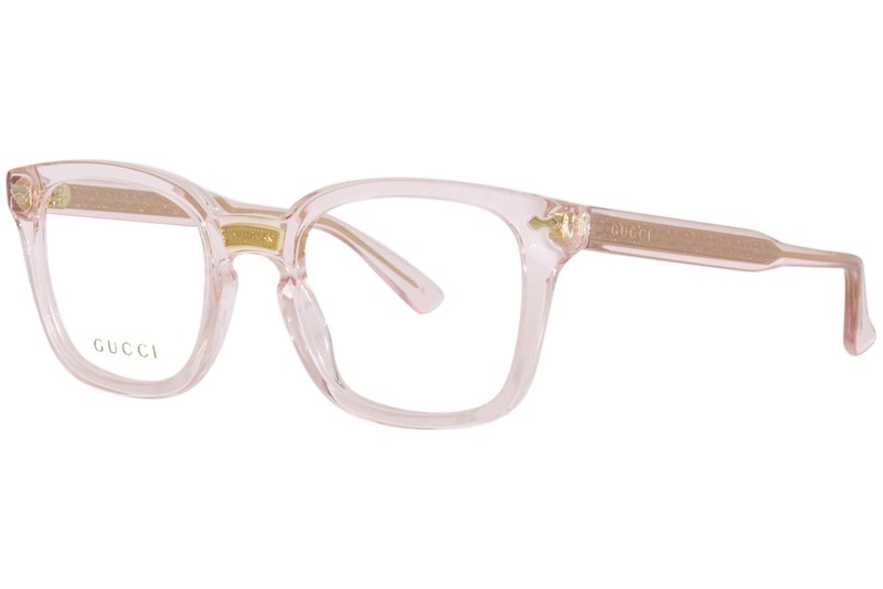Gucci GG0184O 013 Eyeglasses Frame Transparent Pink Full Rim 50mm