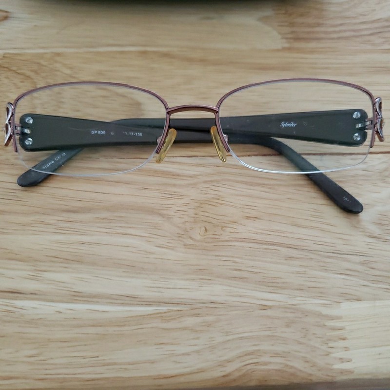 Eyeglass Frames Splendor SP 809 Brown Metal Half Rim 51-17-135 Frames Only