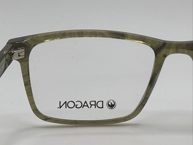 Dragon Quinton DR201 318 54/18 140 Men’s Olive Horn Full Rim Eyeglasses gallery