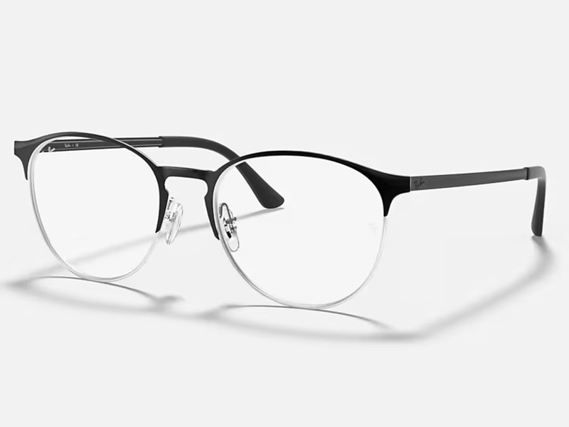 RayBan RB6375 Eyeglasses - Polished Black On Silver 2861 - NEW gallery