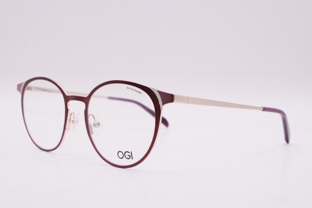 NEW OGI HANDSHAKE/375 PURPLE GOLD GUNMETAL AUTHENTIC EYEGLASSES 47-19