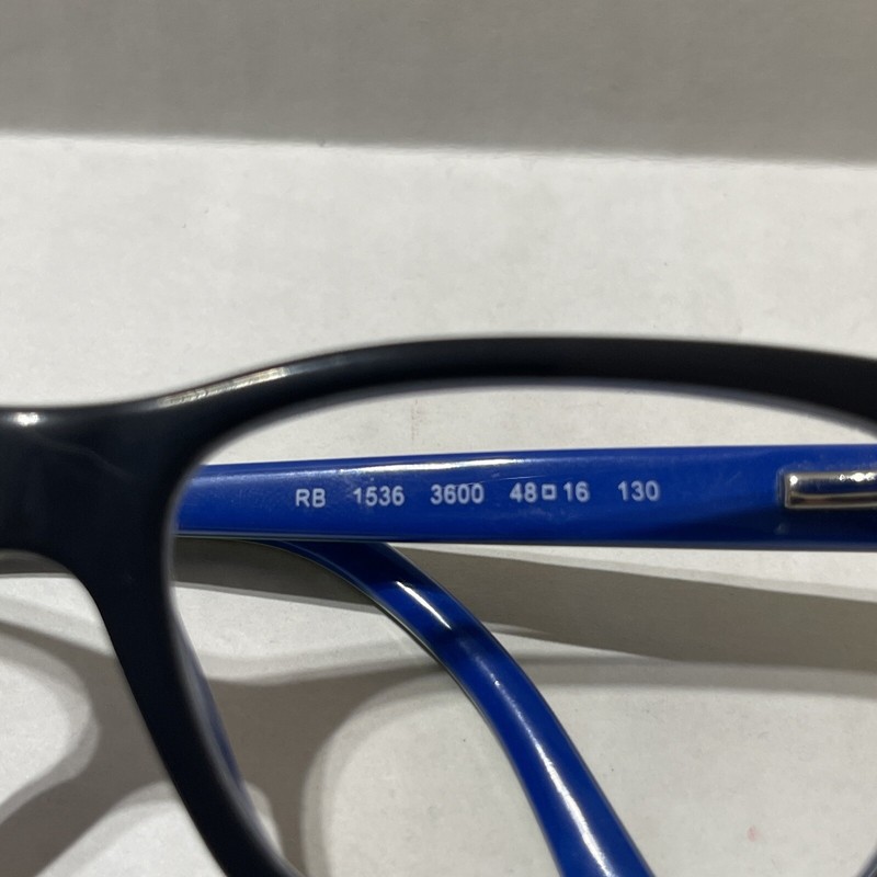 Ray-Ban RB 1536 3600 Black Blue Green Rectangle Eyeglasses Frames 48-16-130 6948 gallery