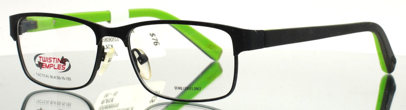 NERF Tactical BLK Black Boys Kids Rectangle Full Rim Eyeglasses 50-15-135 B:31