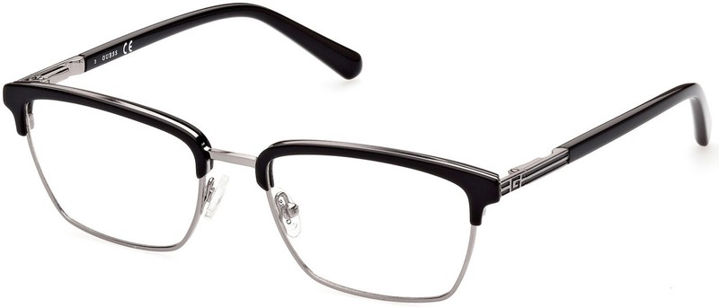 GUESS GU50062 001 Black Metal Round Optical Eyeglasses Frame 52-18-140 GU