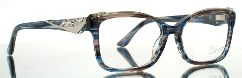 DIVA 5571 C.704 Blue Brown Womens Rectangle Eyeglasses 55-17-140 B:37 A gallery