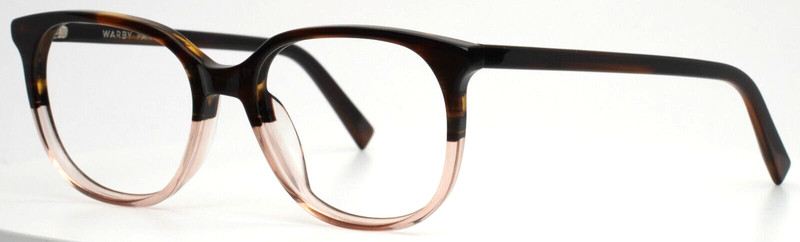 WARBY PARKER Laurel 615 Pink Brown Horn Womens Square Eyeglasses 52-17-140 B:43